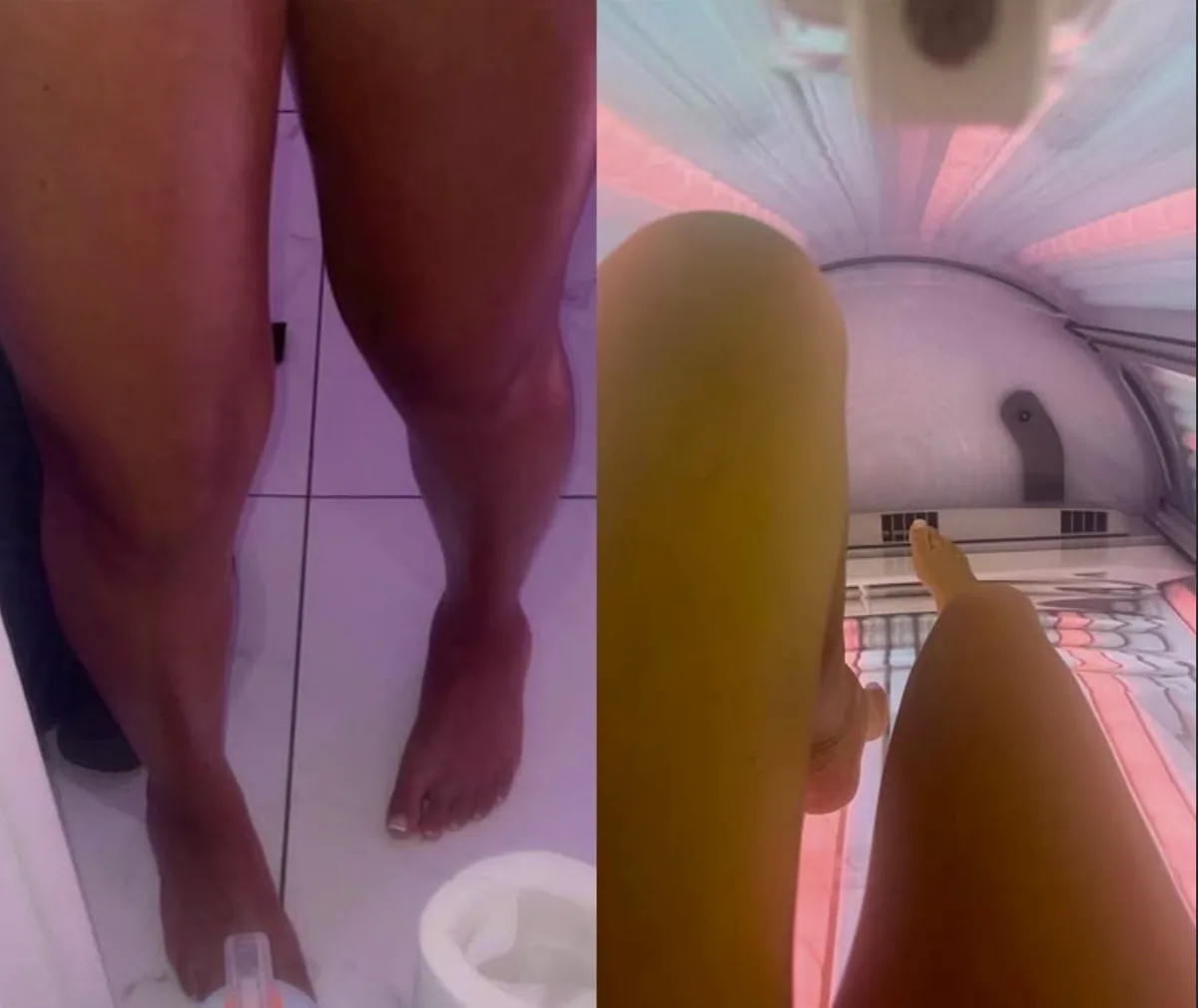 Tan result alongside the stand-up booth interior